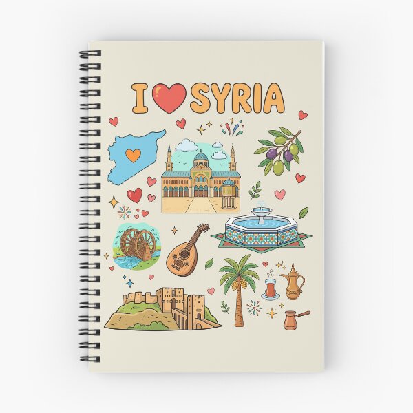 Item preview, I Love Syria - Illustrated Heritage Map & Cultural Symbols Art designed and sold by mashmosh.