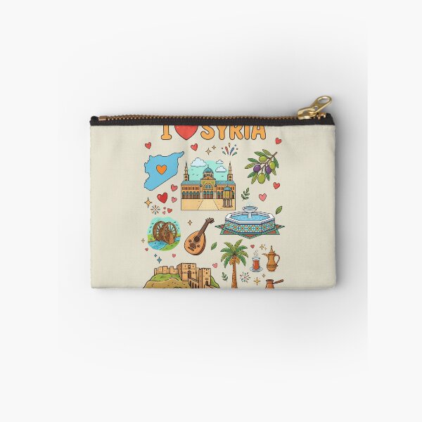 Item preview, I Love Syria - Illustrated Heritage Map & Cultural Symbols Art designed and sold by mashmosh.