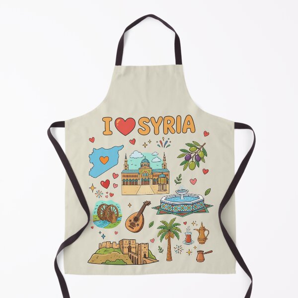Item preview, I Love Syria - Illustrated Heritage Map & Cultural Symbols Art designed and sold by mashmosh.