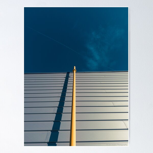 Item preview, Yellow Pole Long Shadow – Deep Blue Sky Minimalist designed and sold by Jon Moffat Photography.