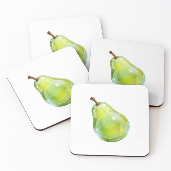 Item preview, Glossy Green Glass Pear Fruit 3D designed and sold by NostalgiaOS.