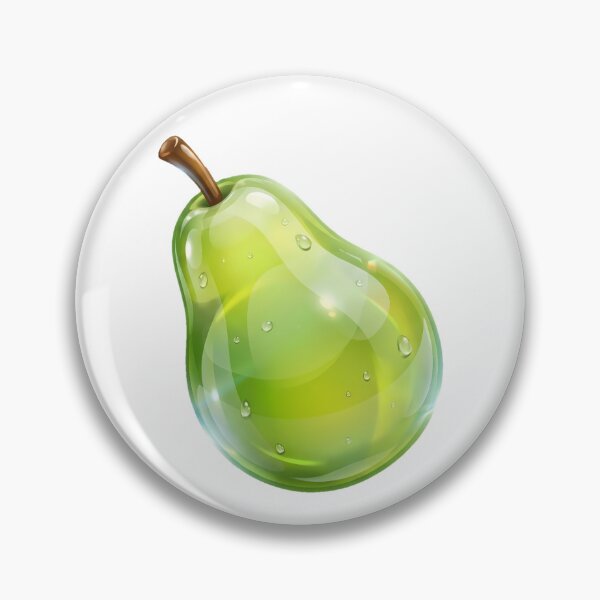 Item preview, Glossy Green Glass Pear Fruit 3D designed and sold by NostalgiaOS.
