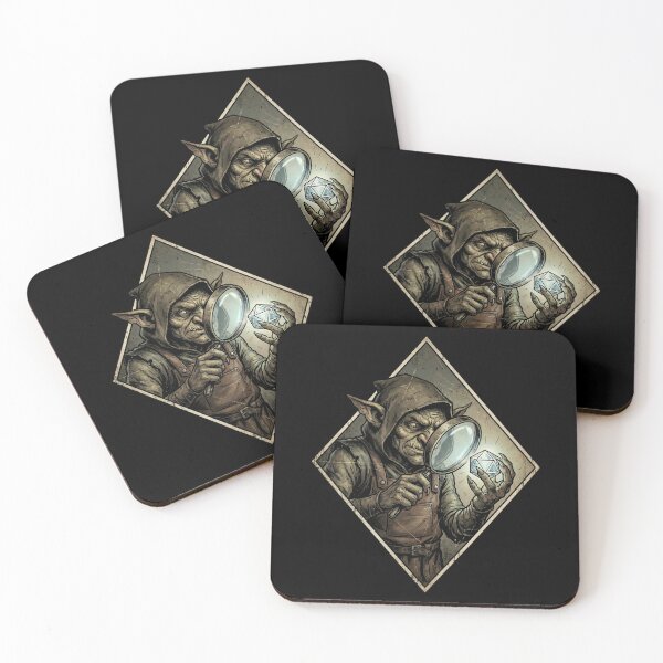 Item preview, Goblin Appraiser Inspecting D20 Gem RPG Art designed and sold by Fenay Designs.