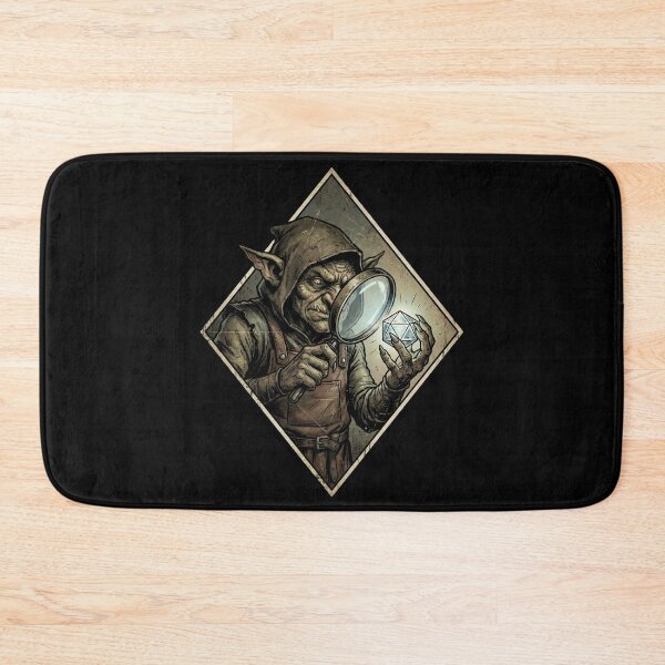 Item preview, Goblin Appraiser Inspecting D20 Gem RPG Art designed and sold by Fenay Designs.