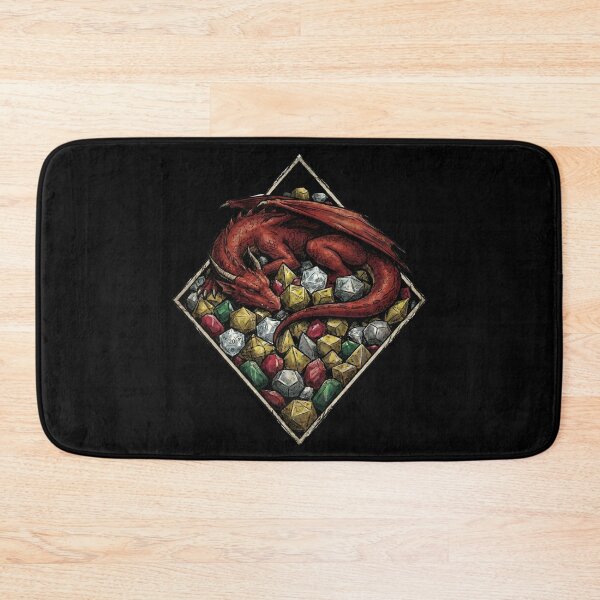 Item preview, Red Dragon Sleeping On Dice Hoard Fantasy Art designed and sold by Fenay Designs.