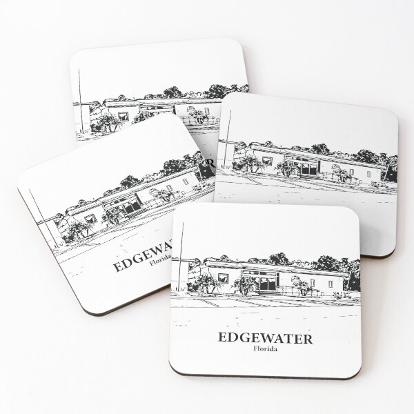 Item preview, Edgewater FL - Ink Cityscape Illustration designed and sold by Lakeric Cityscapes.