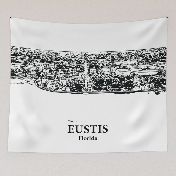 Item preview, Eustis FL - Ink Cityscape Illustration designed and sold by Lakeric Cityscapes.