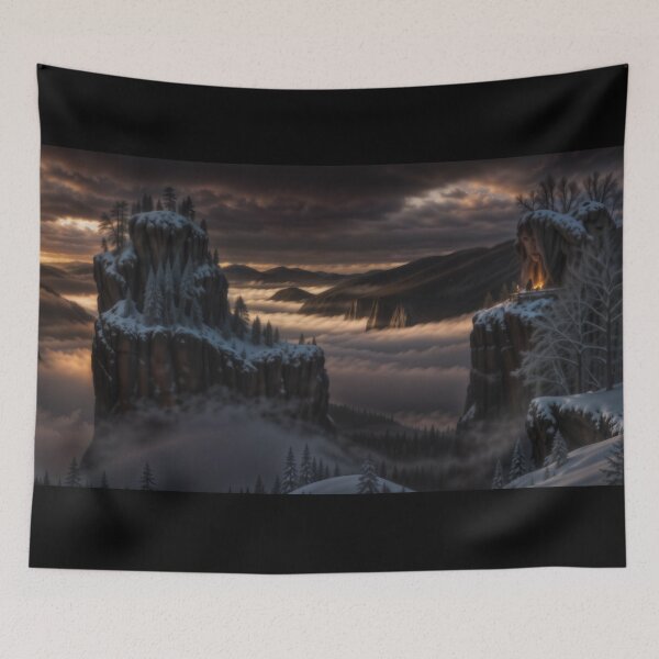 Item preview, Dark Fantasy Landscape with Mountains and Fog designed and sold by OK-Supply.