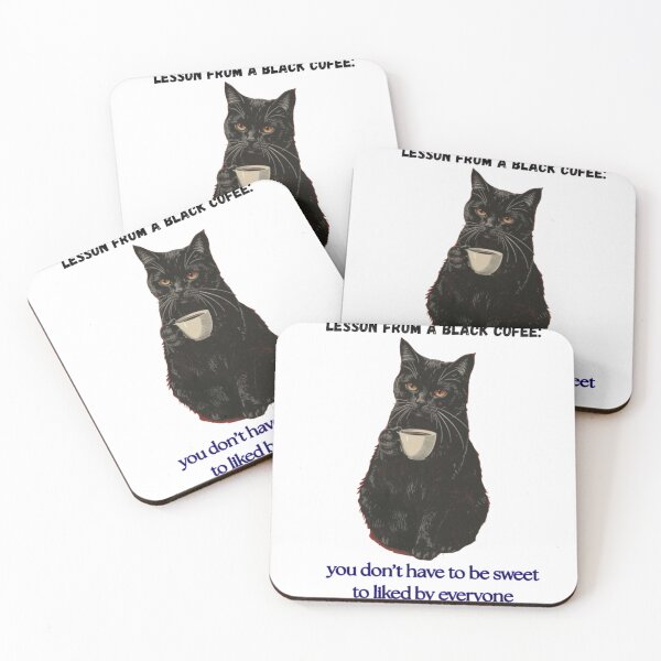 Item preview, Black Cat Coffee – "Lesson from a Black Coffee" Sassy Cat Design designed and sold by LazyButGenius.