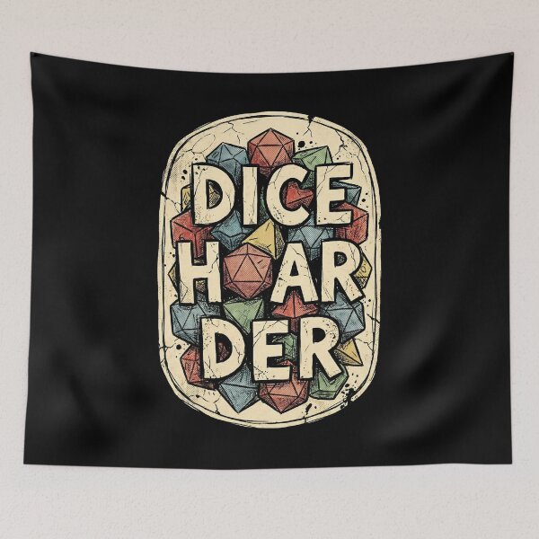 Item preview, Dice Hoarder Badge Retro Style Gamer Graphic designed and sold by Fenay Designs.