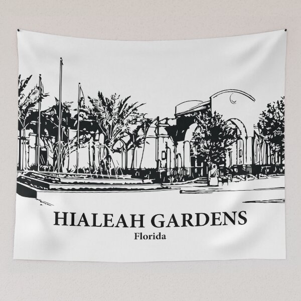 Item preview, Hialeah Gardens FL - Ink Cityscape Illustration designed and sold by Lakeric Cityscapes.