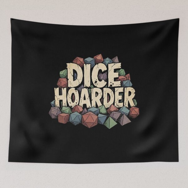 Item preview, Dice Hoarder Funny RPG Gamer Typography Art designed and sold by Fenay Designs.