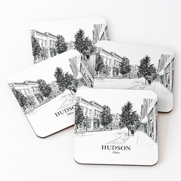 Item preview, Hudson OH - Ink Cityscape Illustration designed and sold by Lakeric Cityscapes.