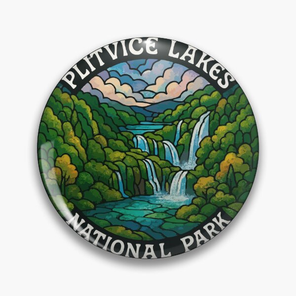 Item preview, Plitvice Lakes National Park Stained Glass Art Travel designed and sold by TomFrontierArt.