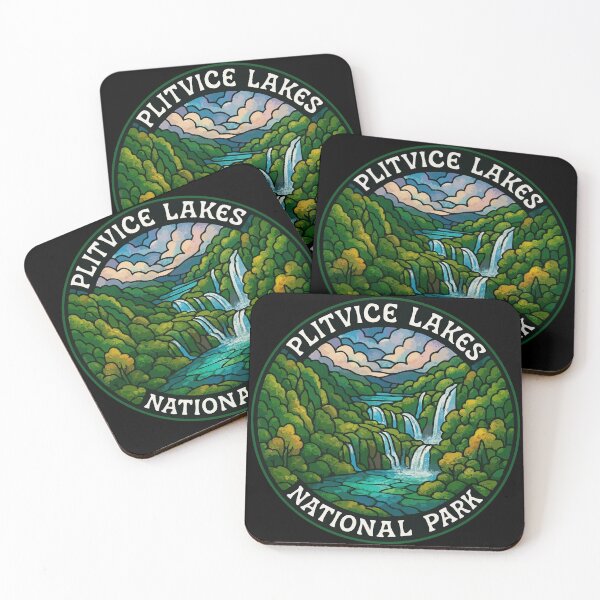 Item preview, Plitvice Lakes National Park Stained Glass Art Travel designed and sold by TomFrontierArt.