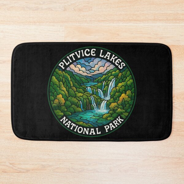 Item preview, Plitvice Lakes National Park Stained Glass Art Travel designed and sold by TomFrontierArt.
