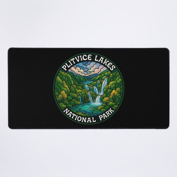 Item preview, Plitvice Lakes National Park Stained Glass Art Travel designed and sold by TomFrontierArt.