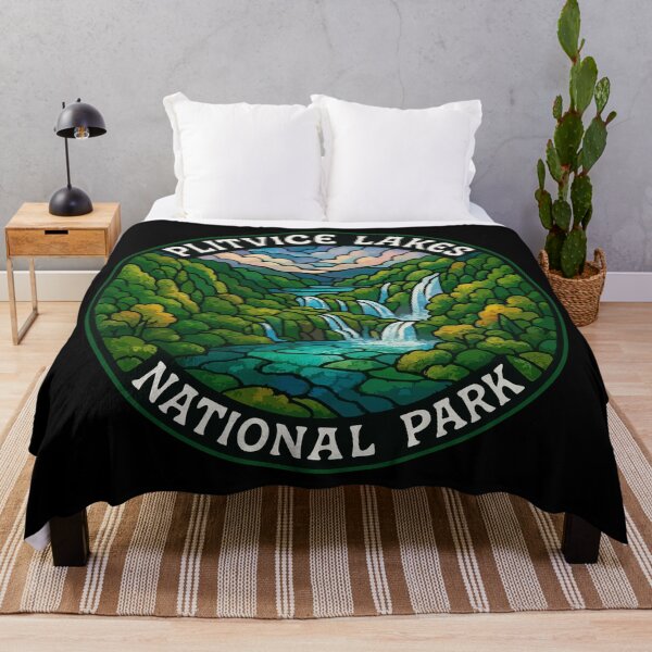 Item preview, Plitvice Lakes National Park Stained Glass Art Travel designed and sold by TomFrontierArt.