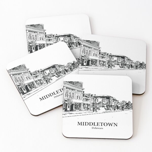 Item preview, Middletown DE - Ink Cityscape Illustration designed and sold by Lakeric Cityscapes.