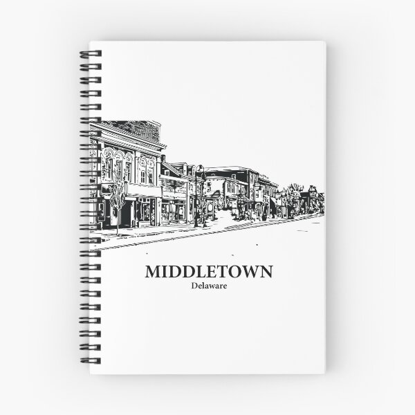 Item preview, Middletown DE - Ink Cityscape Illustration designed and sold by Lakeric Cityscapes.