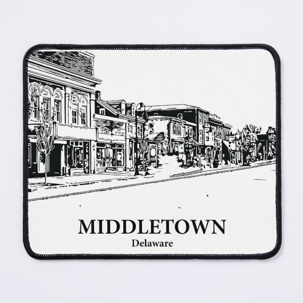Item preview, Middletown DE - Ink Cityscape Illustration designed and sold by Lakeric Cityscapes.