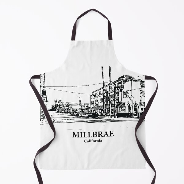 Item preview, Millbrae CA - Ink Cityscape Illustration designed and sold by Lakeric Cityscapes.