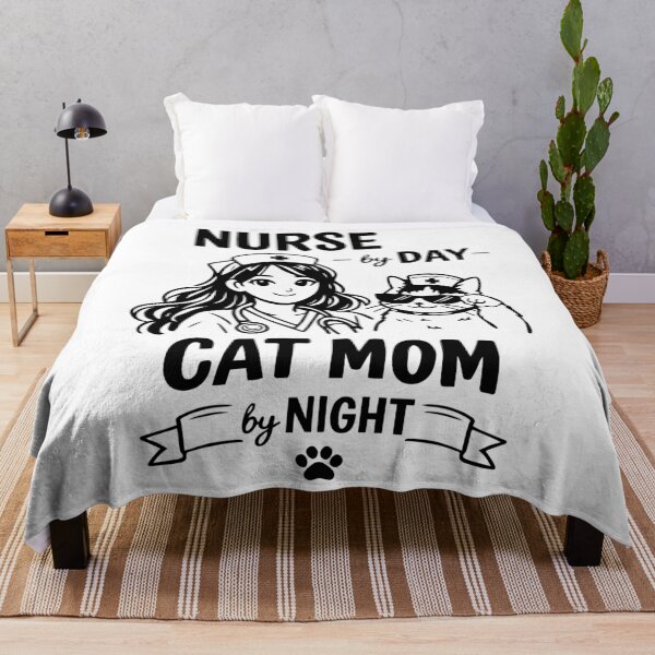 Item preview, Nurse by Day, Cat Mom by Night – Funny Nurse Cat Line Art Shirt designed and sold by OlyaMolli.