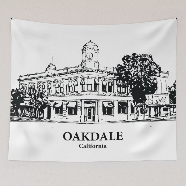 Item preview, Oakdale CA - Ink Cityscape Illustration designed and sold by Lakeric Cityscapes.