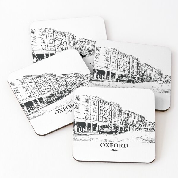 Item preview, Oxford OH - Ink Cityscape Illustration designed and sold by Lakeric Cityscapes.