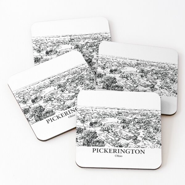 Item preview, Pickerington OH - Ink Cityscape Illustration designed and sold by Lakeric Cityscapes.