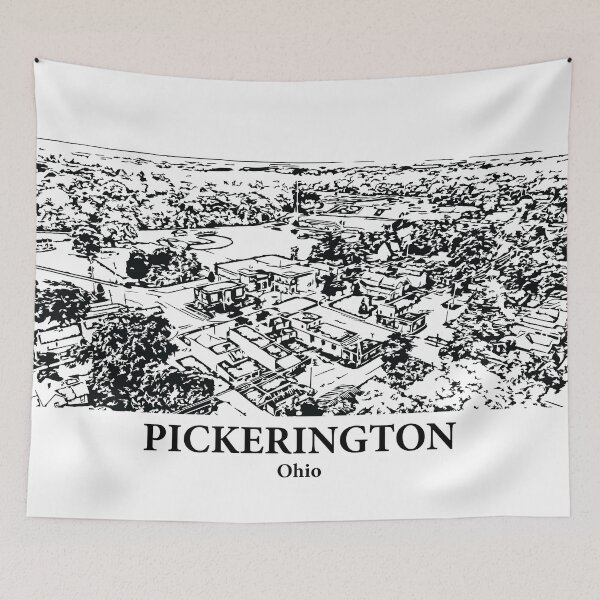 Item preview, Pickerington OH - Ink Cityscape Illustration designed and sold by Lakeric Cityscapes.