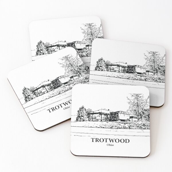 Item preview, Trotwood OH - Ink Cityscape Illustration designed and sold by Lakeric Cityscapes.