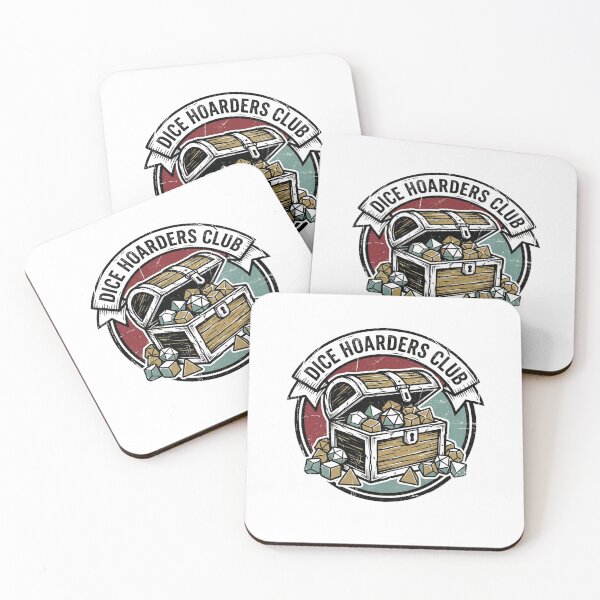 Item preview, Dice Hoarders Club Overflowing Chest Badge Design designed and sold by Fenay Designs.