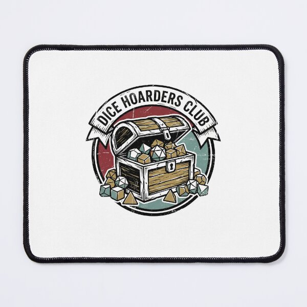 Item preview, Dice Hoarders Club Overflowing Chest Badge Design designed and sold by Fenay Designs.