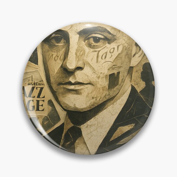Item preview, Art Deco Literary Collage Portrait – F. Scott Fitzgerald Gatsby Era in Gold Foil and Emerald designed and sold by Cosmopolis.