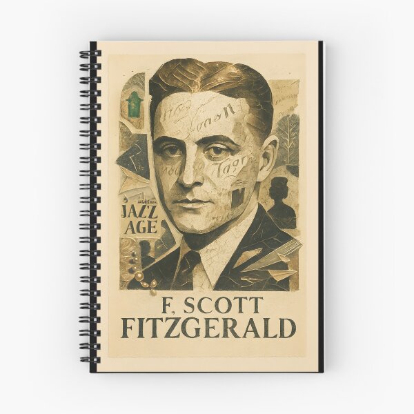 Item preview, Art Deco Literary Collage Portrait – F. Scott Fitzgerald Gatsby Era in Gold Foil and Emerald designed and sold by Cosmopolis.
