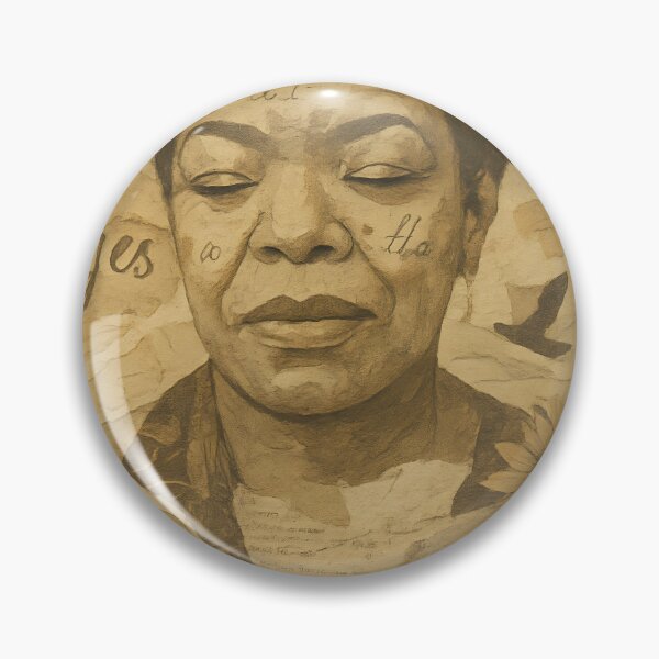 Item preview, Maya Angelou Abstract Collage Portrait – African Prints, Linen Texture, Caged Bird Symbolism designed and sold by Cosmopolis.