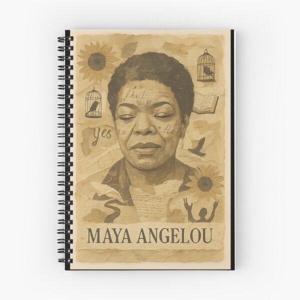 Item preview, Maya Angelou Abstract Collage Portrait – African Prints, Linen Texture, Caged Bird Symbolism designed and sold by Cosmopolis.