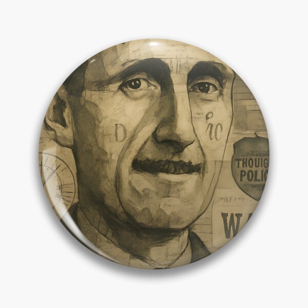 Item preview, George Orwell Abstract Collage Portrait – Redacted Dossiers, Propaganda Clippings, Telescreen Shards designed and sold by Cosmopolis.