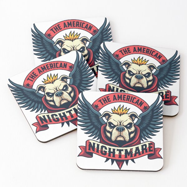 Item preview, The American Nightmare Bulldog - Grumpy Wrestling Mascot Logo Parody designed and sold by The Grumpy Pet Club.
