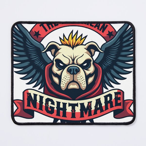 Item preview, The American Nightmare Bulldog - Grumpy Wrestling Mascot Logo Parody designed and sold by The Grumpy Pet Club.