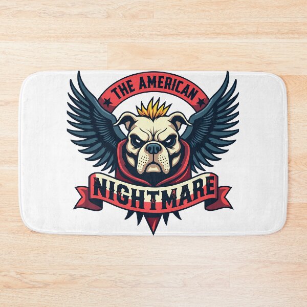 Item preview, The American Nightmare Bulldog - Grumpy Wrestling Mascot Logo Parody designed and sold by The Grumpy Pet Club.