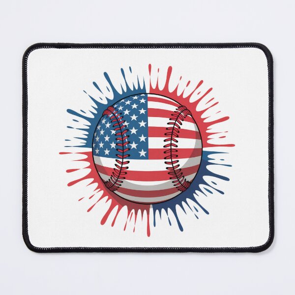 Aperçu de l'œuvre Éclaboussures de drapeau américain de baseball créée et vendue par Comforts of Home, LLC.