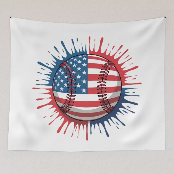 Item preview, Salpicadura de bandera estadounidense de béisbol designed and sold by Comforts of Home, LLC.