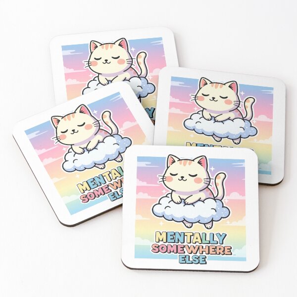 Item preview, Mentally Somewhere Else - Cute Cat designed and sold by artaipix.