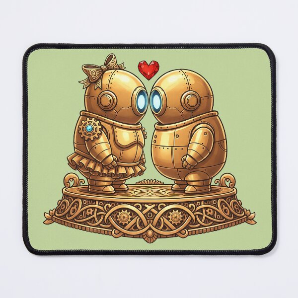Item preview, Clockwork Connection – Steampunk Robot Kiss designed and sold by The Visual Syllabus.