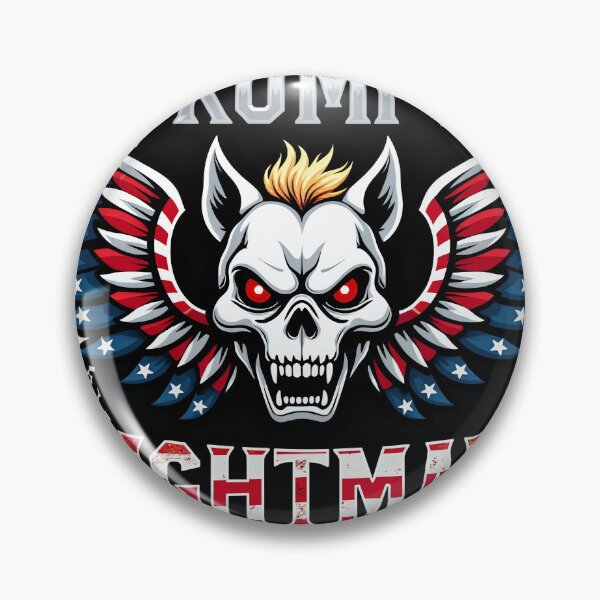 Item preview, The Grumpy Nightmare Skull - American Wrestling Winged Logo Parody designed and sold by The Grumpy Pet Club.