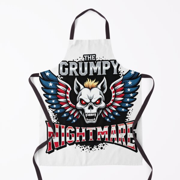 Item preview, The Grumpy Nightmare Skull - American Wrestling Winged Logo Parody designed and sold by The Grumpy Pet Club.