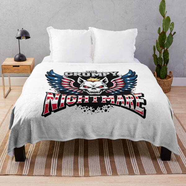 Item preview, The Grumpy Nightmare Skull - American Wrestling Winged Logo Parody designed and sold by The Grumpy Pet Club.