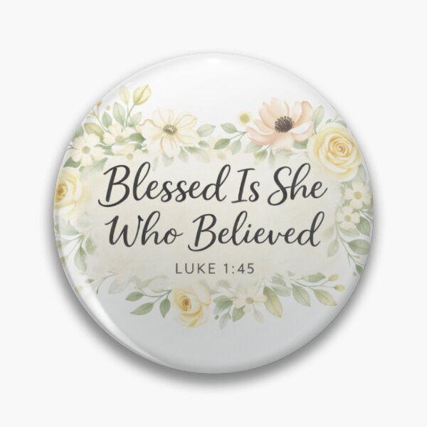 Item preview, Blessed Is She Who Believed – Luke 1:45 Floral Bible Journaling Sticker designed and sold by DigiWoosh.